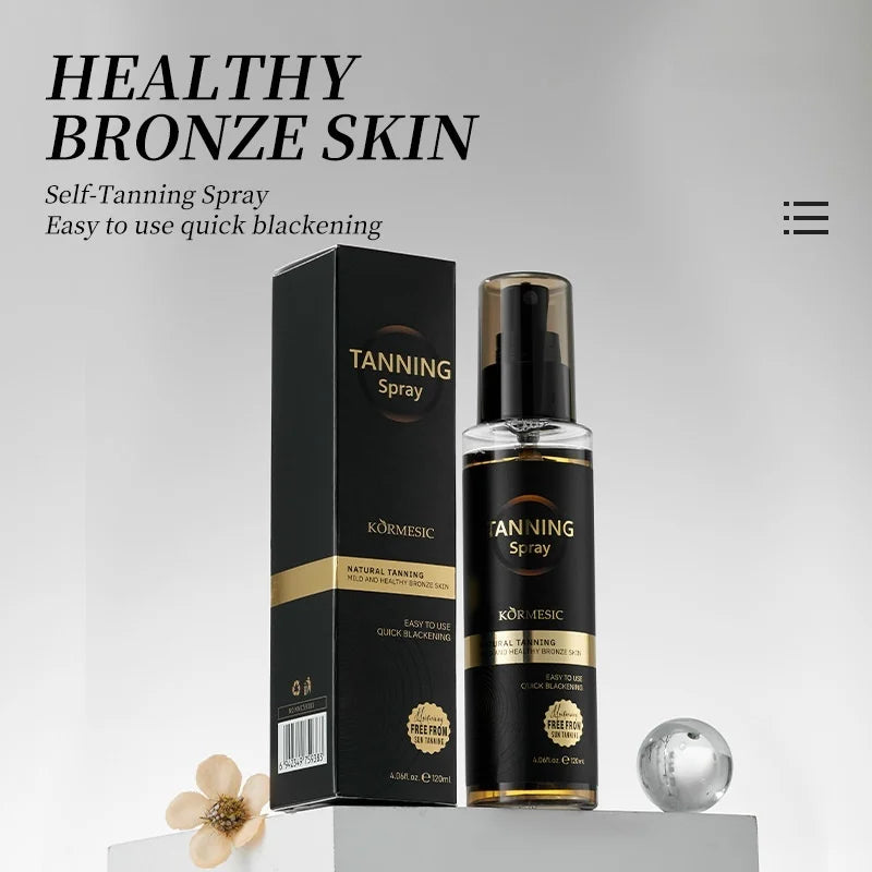 120ml Self-Tanning Spray Evenly Moisturizing, Refreshing and Non-Greasy, Long-Lasting Tanning Effect. Create a More Wild and Confident Makeup Look. Suitable for Outdoor Use and Does Not Require Sunlight. The Perfect Choice fo