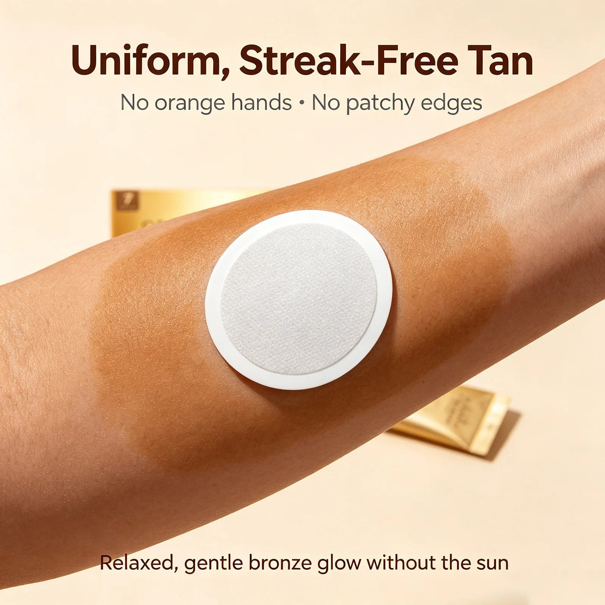 Sunless Gentle Bronze Transdermal Tanning Micro-Needle Patch 7 Patches Natural Bronze Glow for Body, Mess-Free Self-Tanner