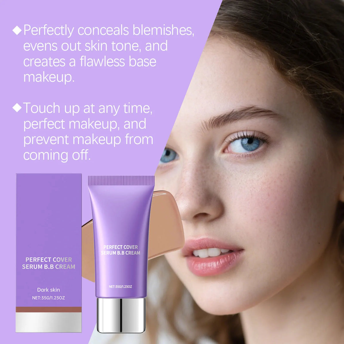 BB Cream Foundation Perfect Cover Concealer Waterproof Hyaluronic Acid Color Correcting CC Cream Brightening Base Makeup Primer