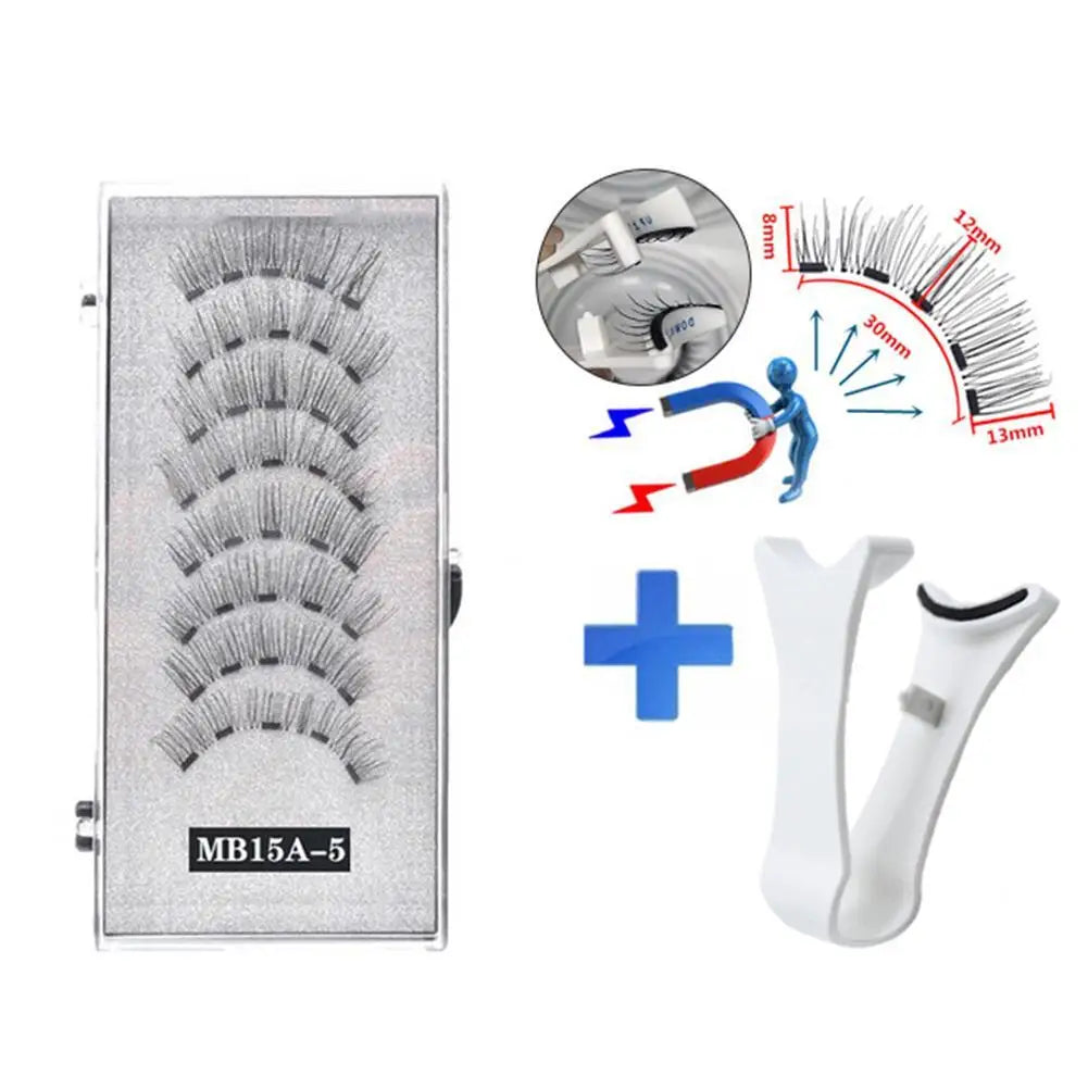 3D Natural ,With 5 Lashes Shipping Handmade Drop False Support Eyelashes Magnetic Reusable H8Y7