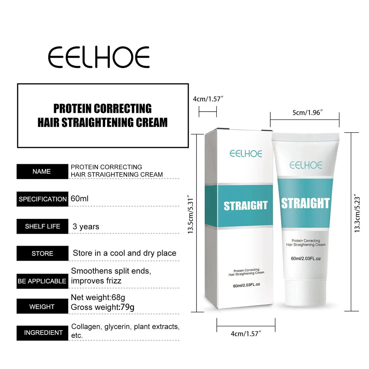 Protein Correcting Hair Straightening Cream Keratin Smoothing Hair Treatment Nourishing Repair Soften Curly Hair Conditioner Set