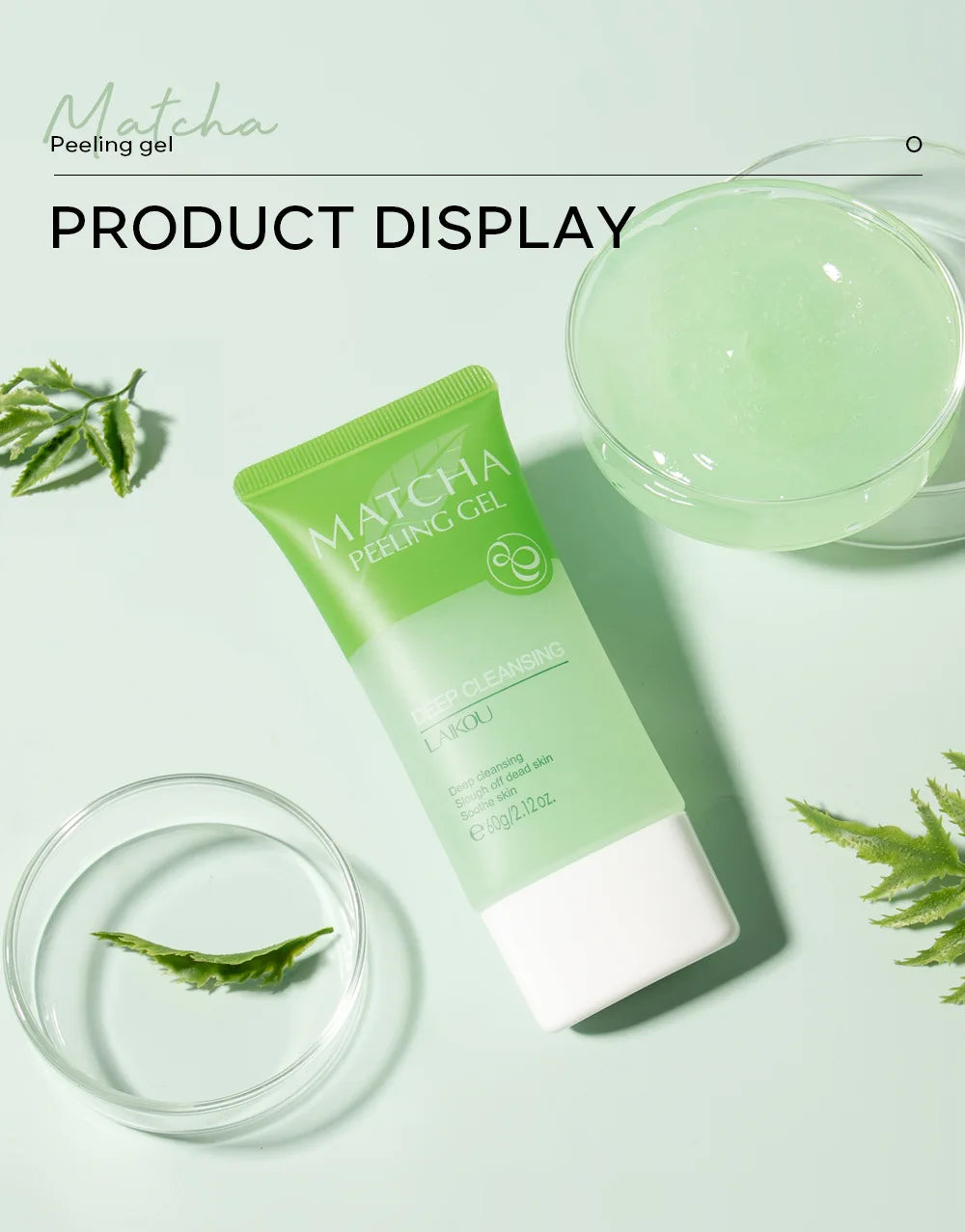LAIKOU Matcha Exfoliating Peeling Gel Facial Scrub Moisturizing Nourishing Repair Scrubs Face Cream Beauty Skin Care