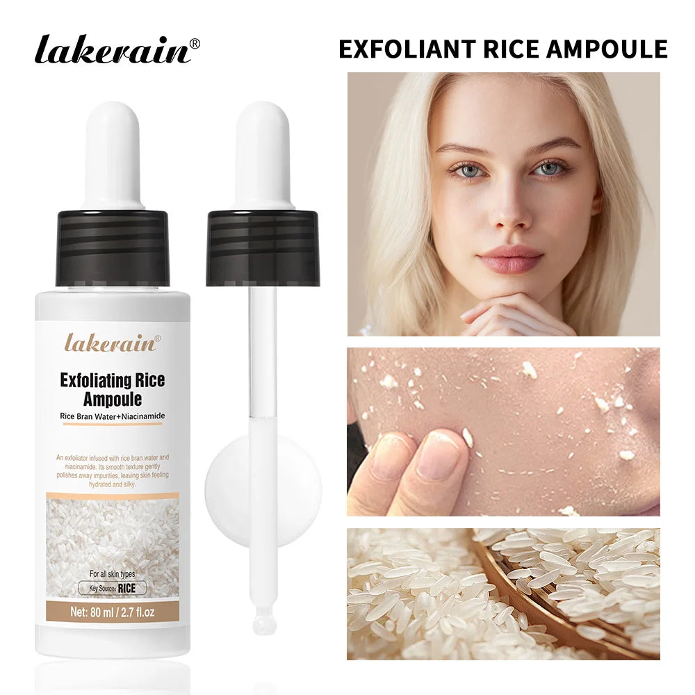 Gentle Rice Exfoliation Brightened-Looking Effect Long-lasting Hydrating Gentle Cleaning Soothing Skin Exfoliant Rice Ampoule