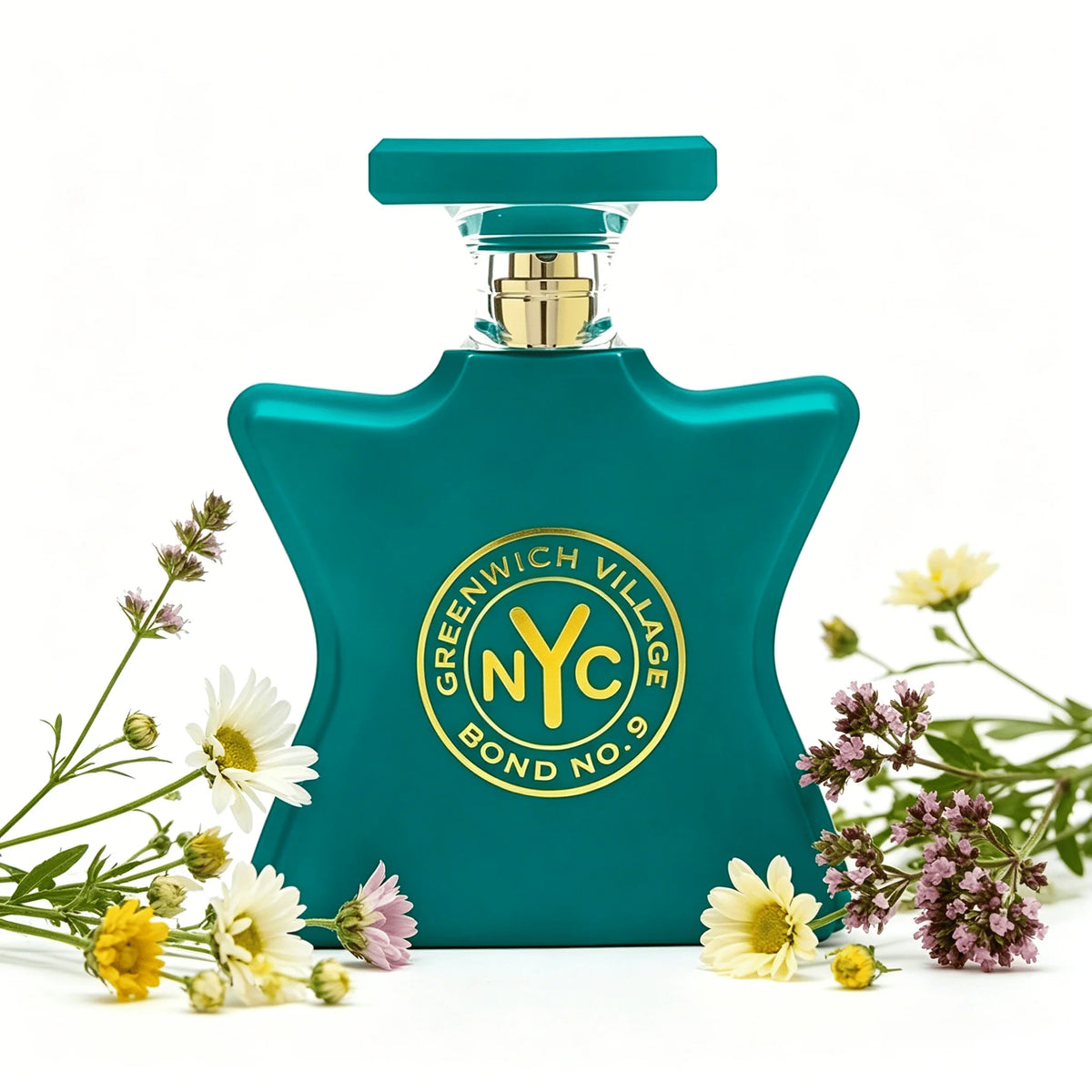 Bond No.9 Greenwich Village Eau de Parfum Green Star‑Shaped Bottle Golden NYC Emblem Rich Floral Woody Musk Scent Long Lasting Unisex Perfume Spray Luxury Gift