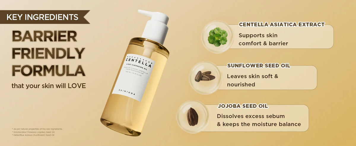 SKIN1004 Madagascar Centella Light Cleansing Oil Korean Facial Cleanser Gentle NO Irritating Double Cleansing Oil Makeup Remover