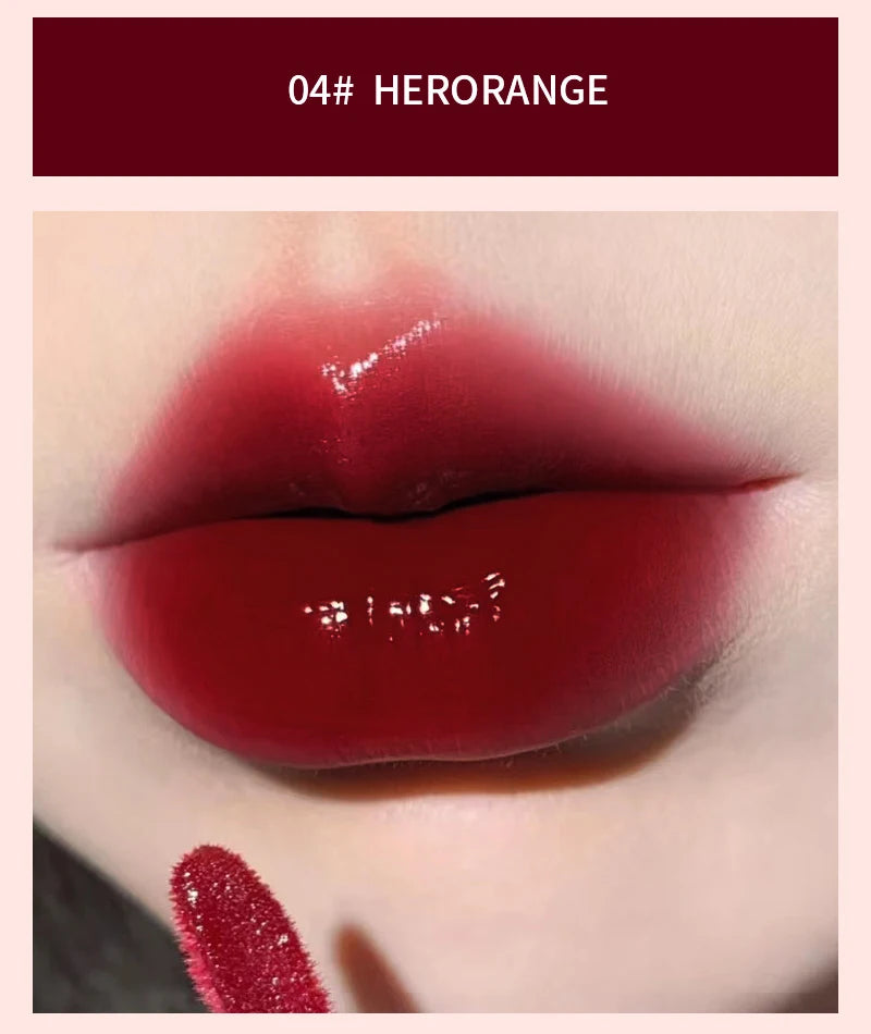 HERORANGE Light Glass-Like Lip Lacquer - Mirror Shine, Hydrating Formula; Smudge-Proof, Long-Wear, and Skin-Brightening