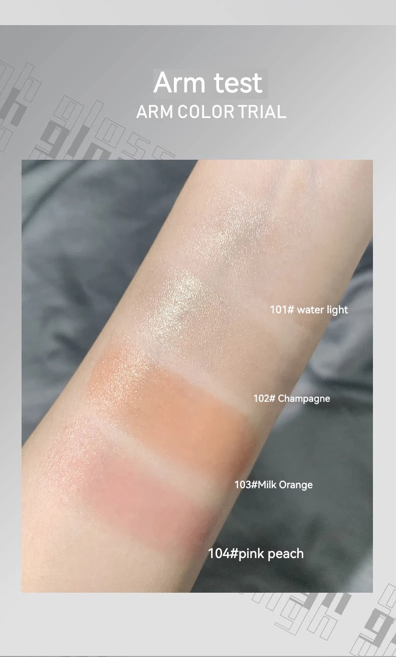 KAXIER High Gloss Stick Highlighter Blush Water Light Shimmer Waterproof Face Contour Illuminator Brighten Contouring Rouge