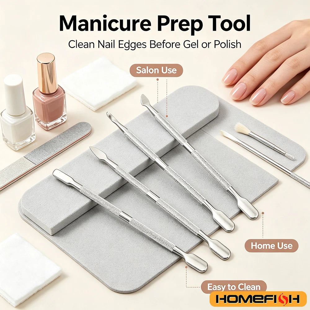 Double-ended Stainless Steel Cuticle Pusher Dead Skin Push Remover For Pedicure Manicure Nail Art Cleaner Care Tool