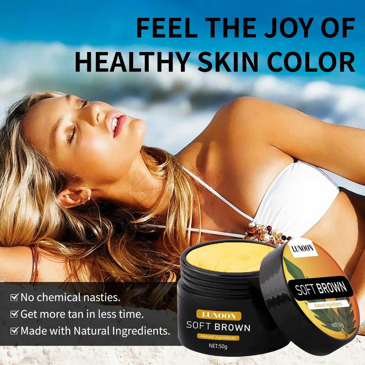 Self-Tanning & Suntan Shield Cream - Long-Lasting Face & Body Bronzer, Nourishing Formula for Natural Sun-Kissed Look.