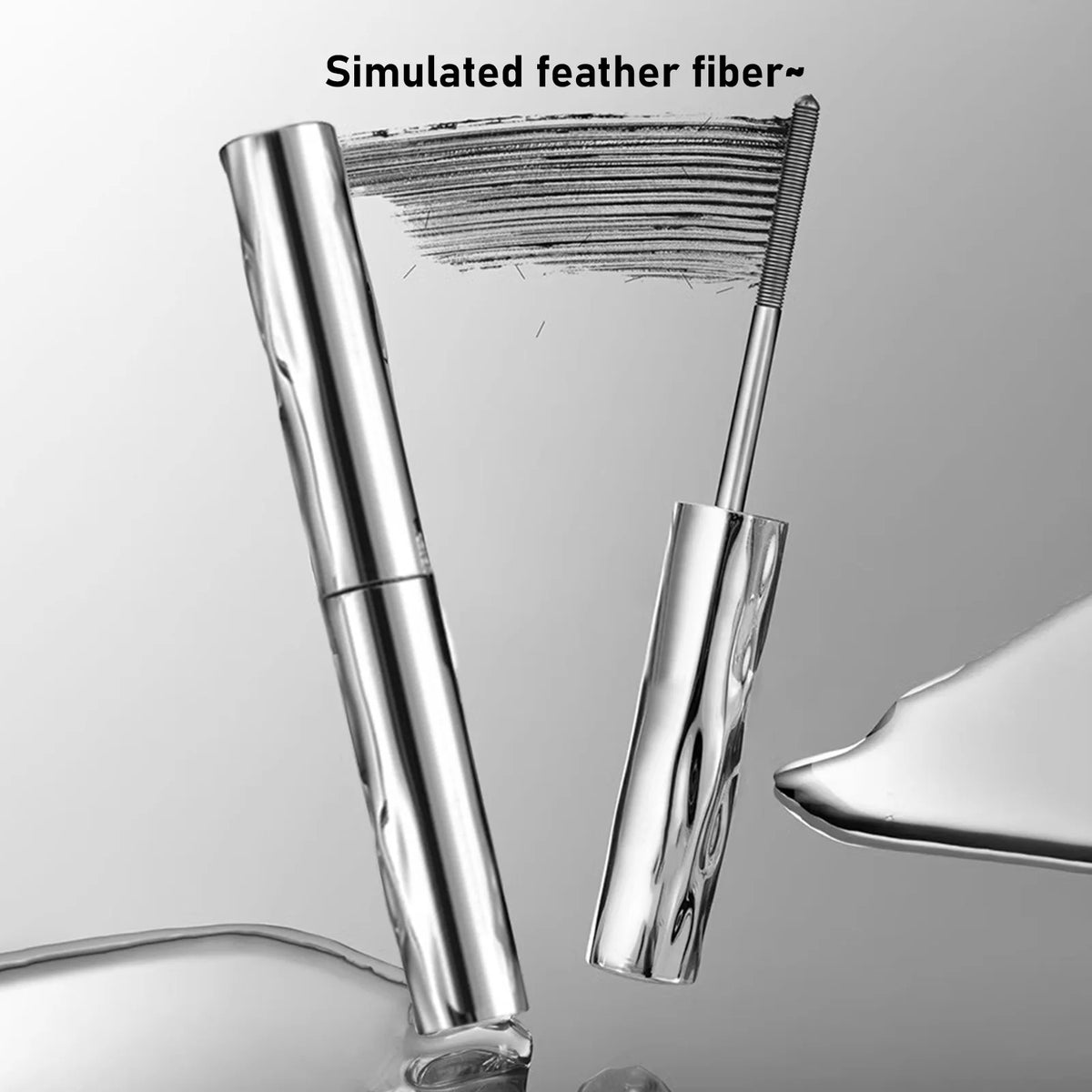 Waterproof Metallic Tube Mascara Black Silk Fiber Long Curling Non-Clumping Eyelash Extensions Spiral Makeup for Eyes