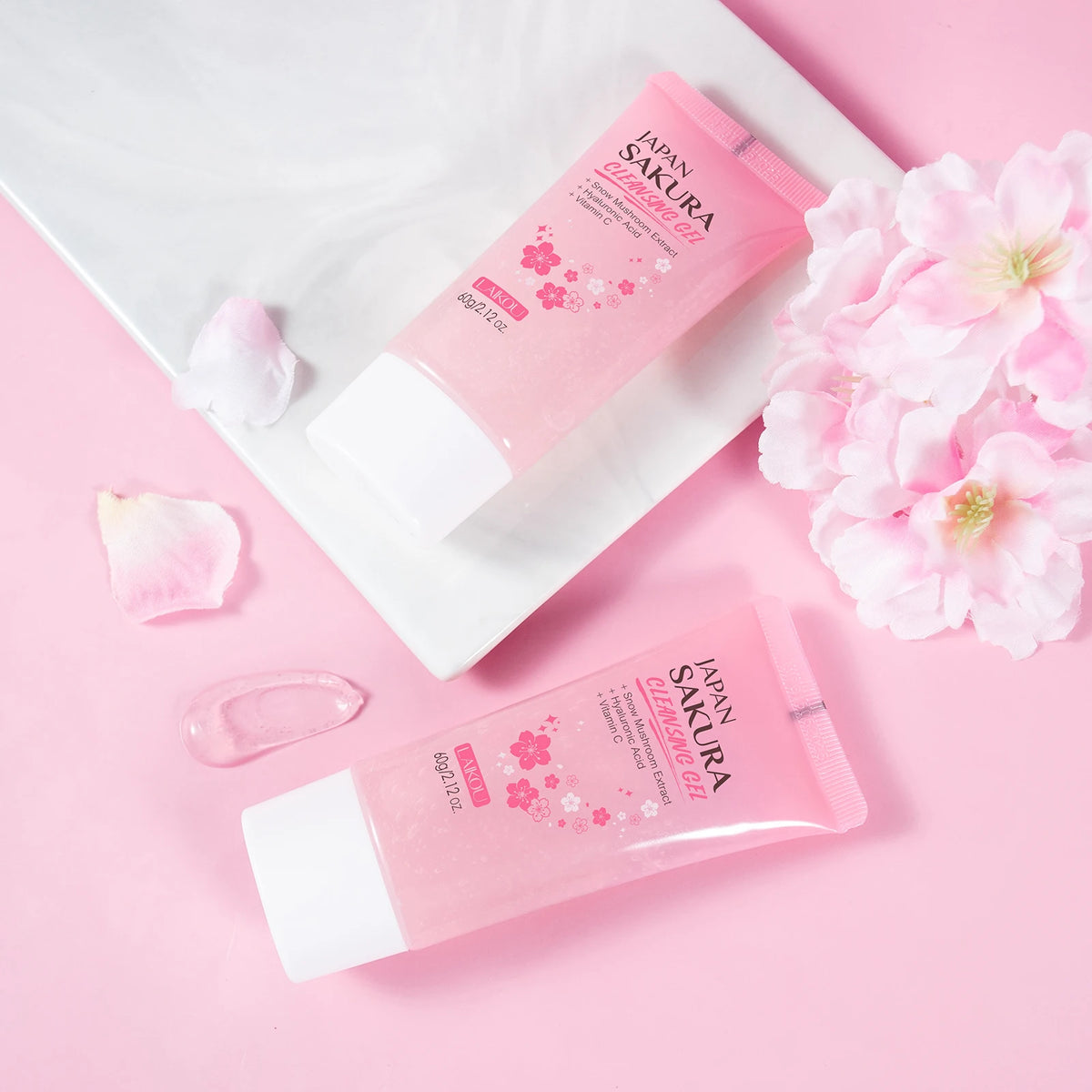 LAIKOU Japan Sakura Cleansing Gel 60g Pore Cleansing Moisturizing Smoothing Gentle Facial Cleanser