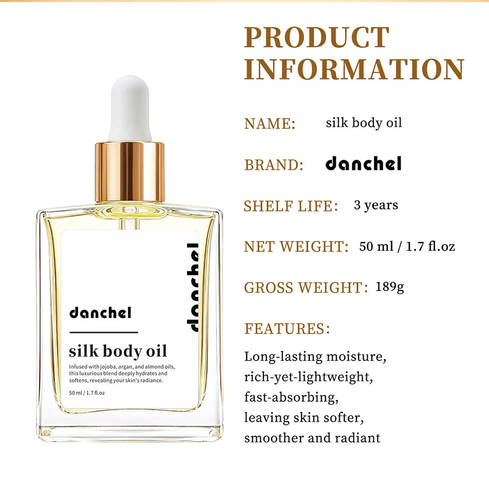 Silk Body Oil Women Firming Anti Aging Moisture Crepey Hydrate After Shower Scented Organic Premium Blend Body Care