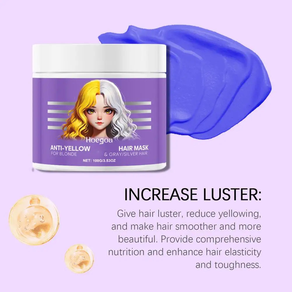 100ml Purple Hair Mask Deep Conditioner For Blonde, Silver And Gray Hair, Keratin Hair Mask Nourish Repair Damaged and Dry Hair