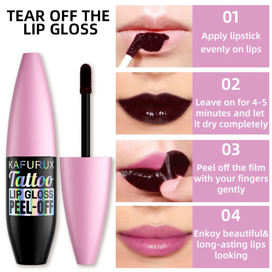 7 Colors Waterproof Lip Tint Peel Off Lip Liner Tattoo Lipgloss Long Lasting Matte Pink Red Brown Contour Makeup Lips Stain Gift