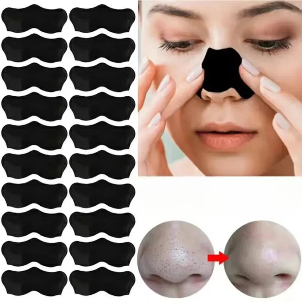 50/100PCS Bamboo Charcoal Nasal Strips Blackhead Remover Mask Acne Pimples Treatment Patch Shrink Pores Nose Stickers Skin Care