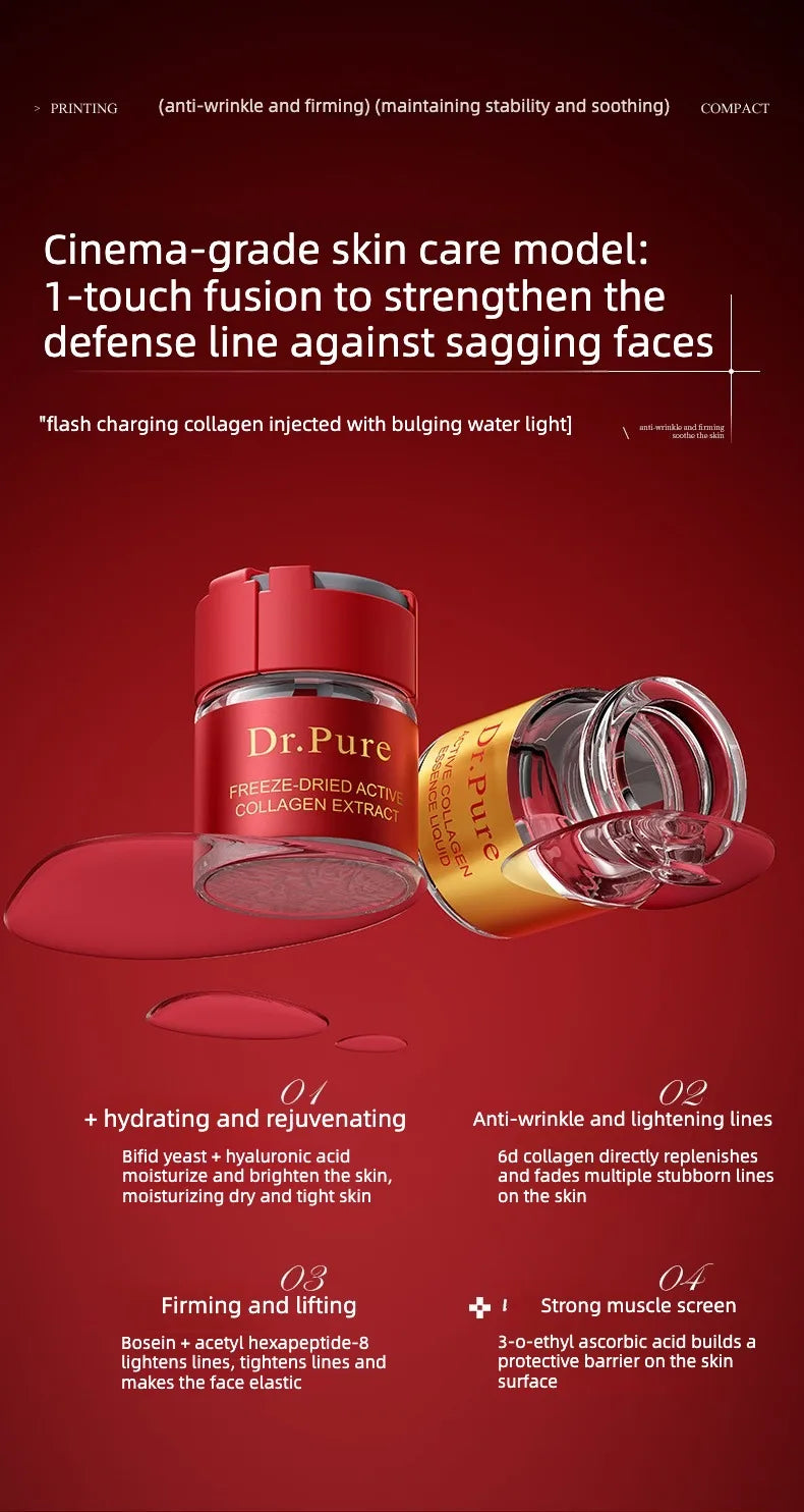 Bio-Active Collagen Freeze-Dried Powder Essence lotion Fade Fine Lines Facial Moisturizing Anti Aging Firming Skin Care