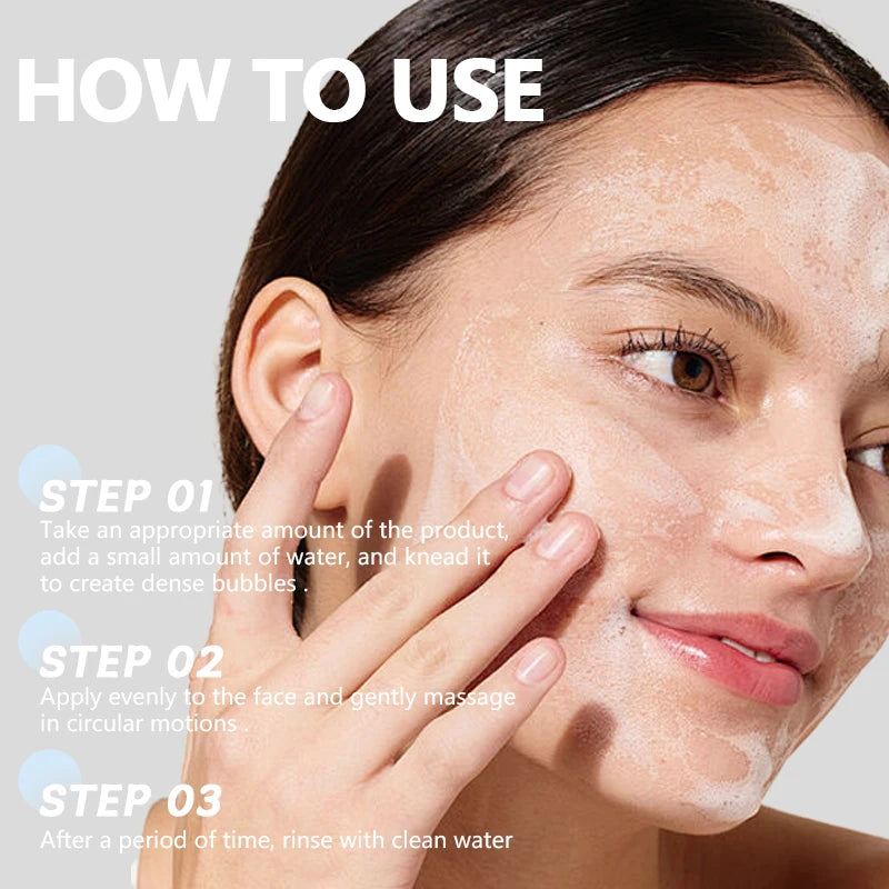 RAVE LADY Low PH 150ml Facial Cleanser Gentle Oil Control Moisturizing Face Wash Whitening Facial Foam Exfoliating Deep Remove