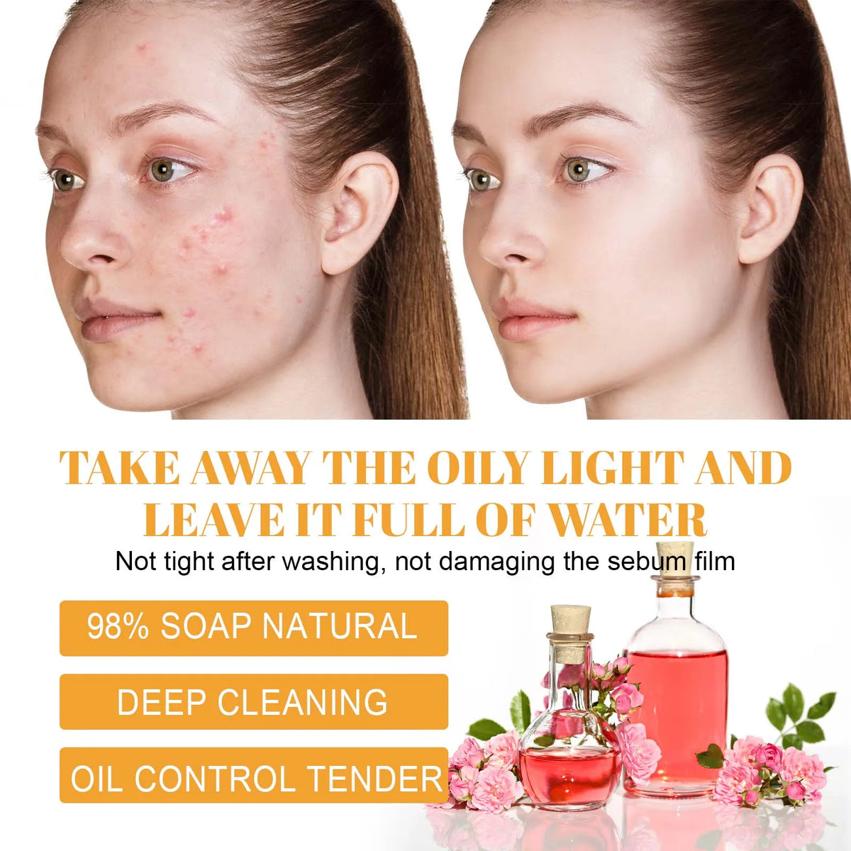 2-in-1 Turmeric Brightening Cleanser,Built in Silicone Brush Head,Synergistic Brightening Formula,Amino Acid Based Gentle Cleansing,Rose Water Hydration&Calming,Deep Nourishing, Cleansing&Hydrating All in One,Instant Foaming