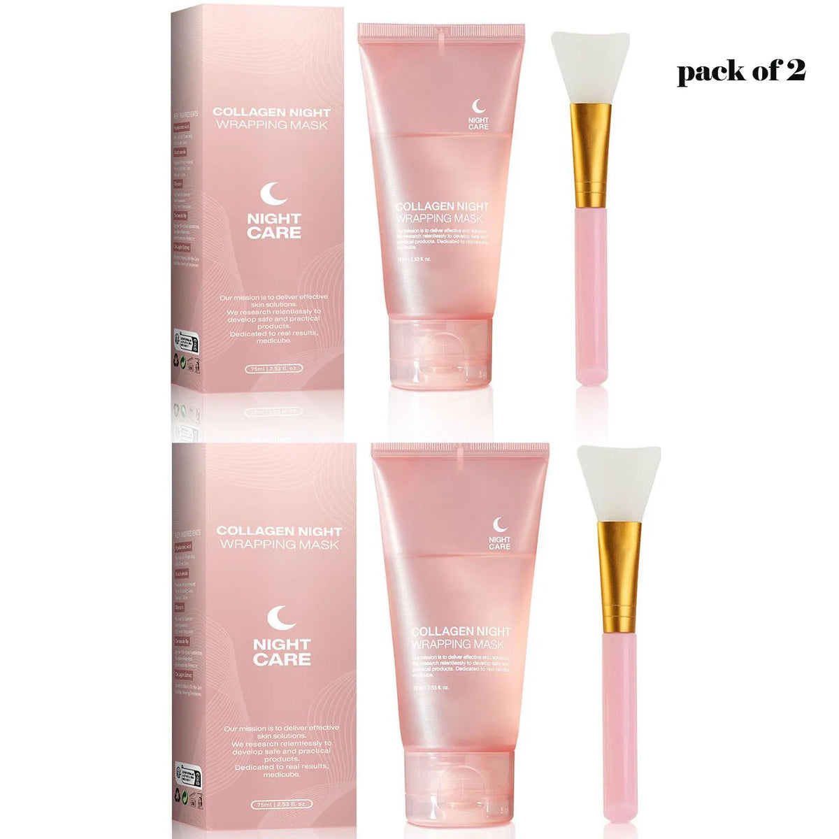 Hydrolyzed Collagen Overnight Facial Mask Wrapping Peel-Off Mask Hydrating Firming Mask for Elasticity Reduces Sagging Dullness