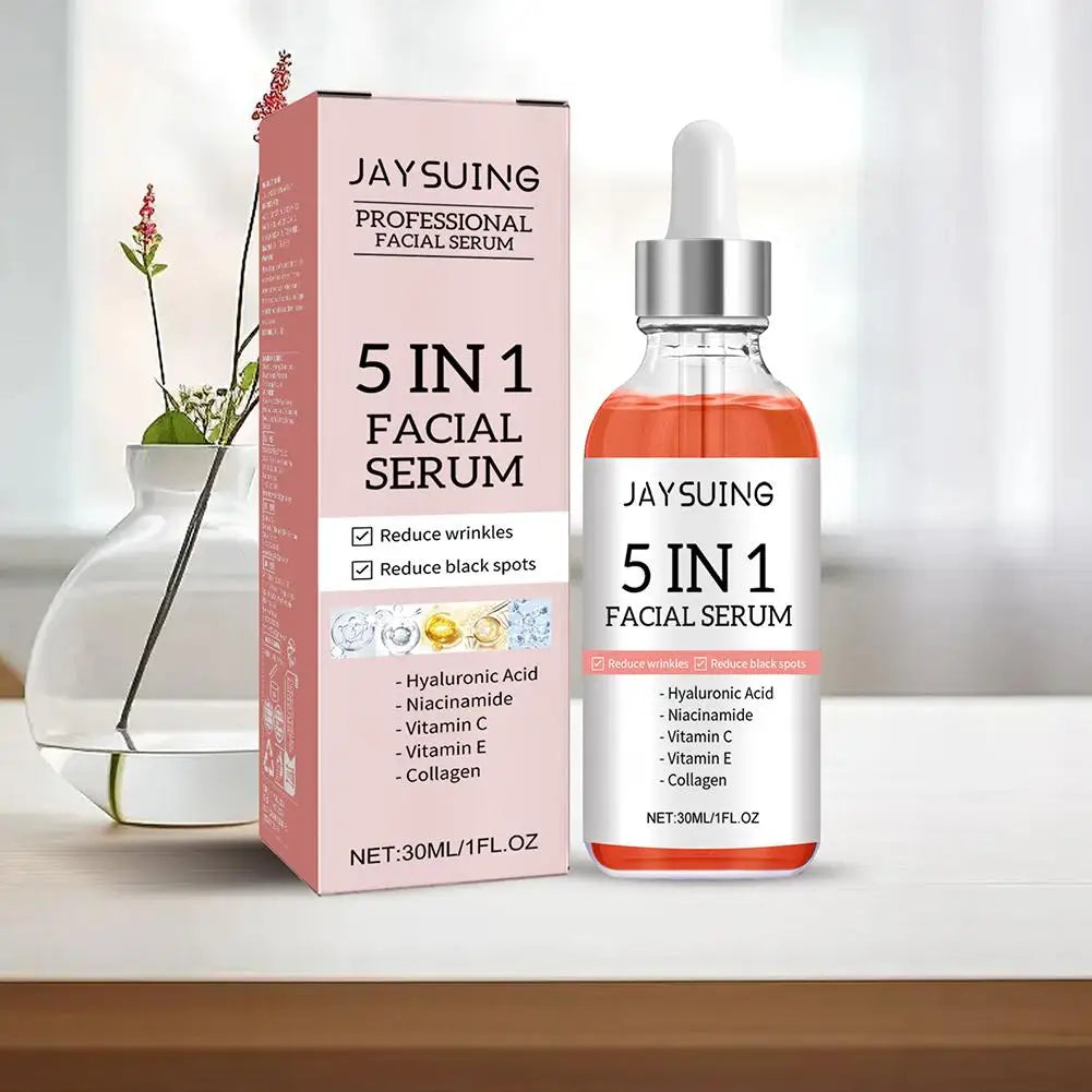 5 In 1 Hyaluronic Acid Face Serum Moisturizing Vitamin C collagen Lightning Facial Serum Shrink Pores Skin Care