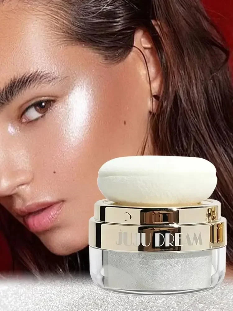 JUJU DREAM Fairy Highlighter Powder Shimmer Glitter Shiny Face Body Brightening Makeup Palette