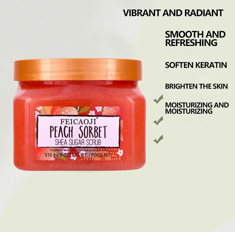 Shea Sugar Body Scrub Coconut Watermelon Rose Alpha Arbutin Hydrating And Exfoliating Scrub for Nourishing Includes Loofah Tool