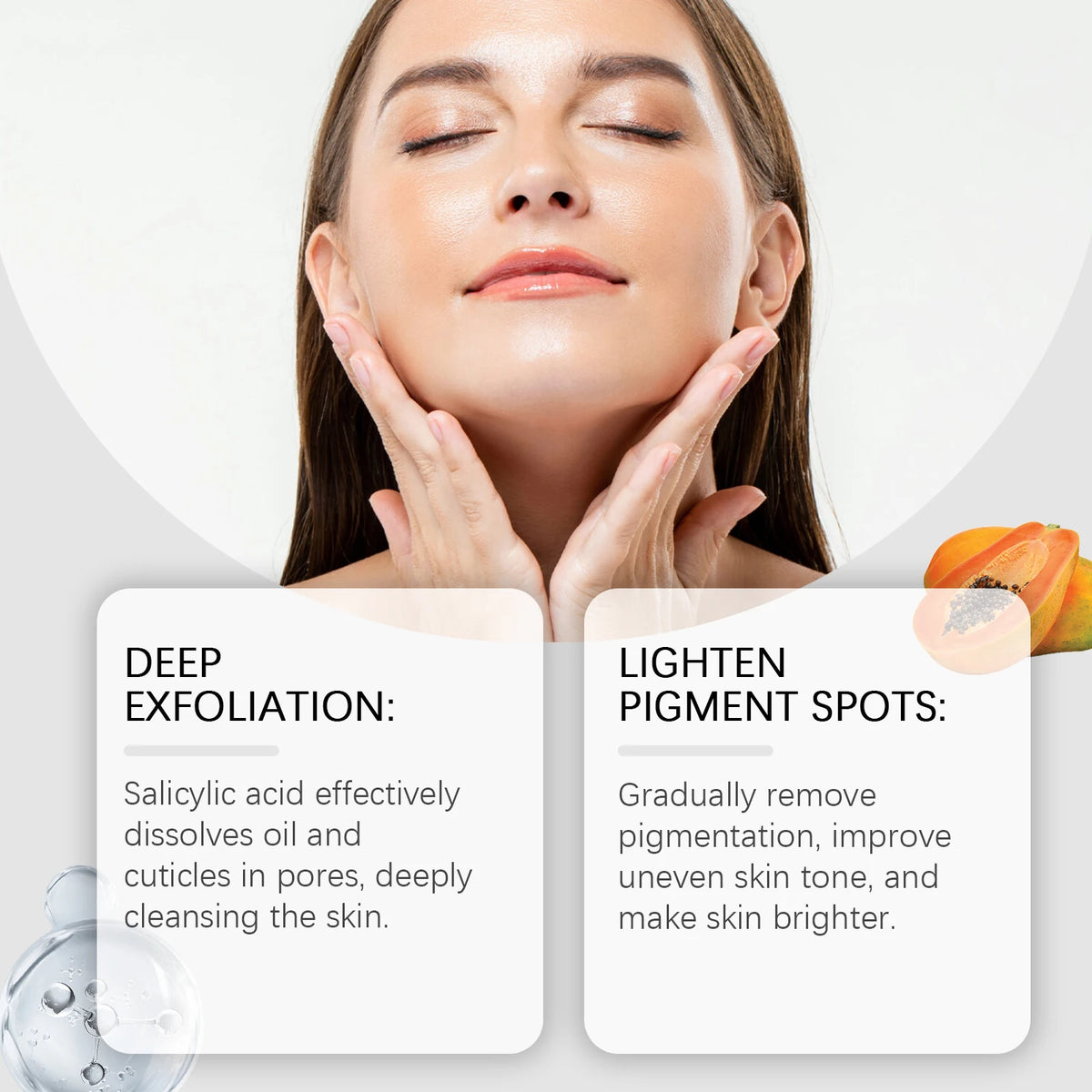 Salicylic Acid Exfoliating Toner 100ml Pore Minimizer Blemish Control Liquid Papaya Extract Hydrating Facial for Acne Prone Skin