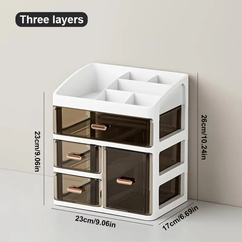 Cosmetics Storage Box Cosmetics Storage Box Drawer, Large Capacity Dust-proof Skincare Product Display Rack, Desktop Storage Box