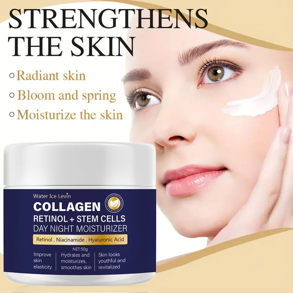 50g Collagen Cream for Face with Retinol and Hyaluronic Acid, Day Night Anti Aging Skincare Facial Moisturizer