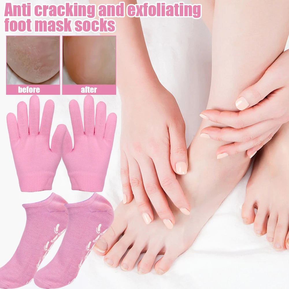 Reusable Silicone Moisturizing Mask Socks Exfoliating Anti Crack Protective Gloves Dry Dead Skin Remover Tools Hand Foot Care