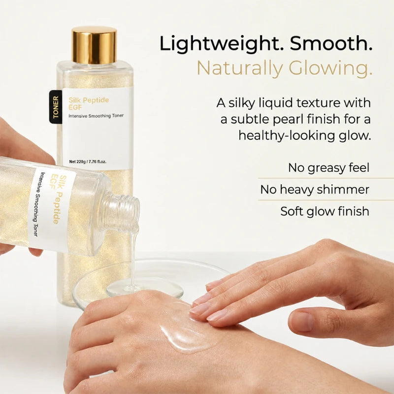 Silk Peptide EGF Smoothing Toner Revitalizing Hydrating Soothing Essence Water Improves Rough Skin Moisturizing Facial Toner