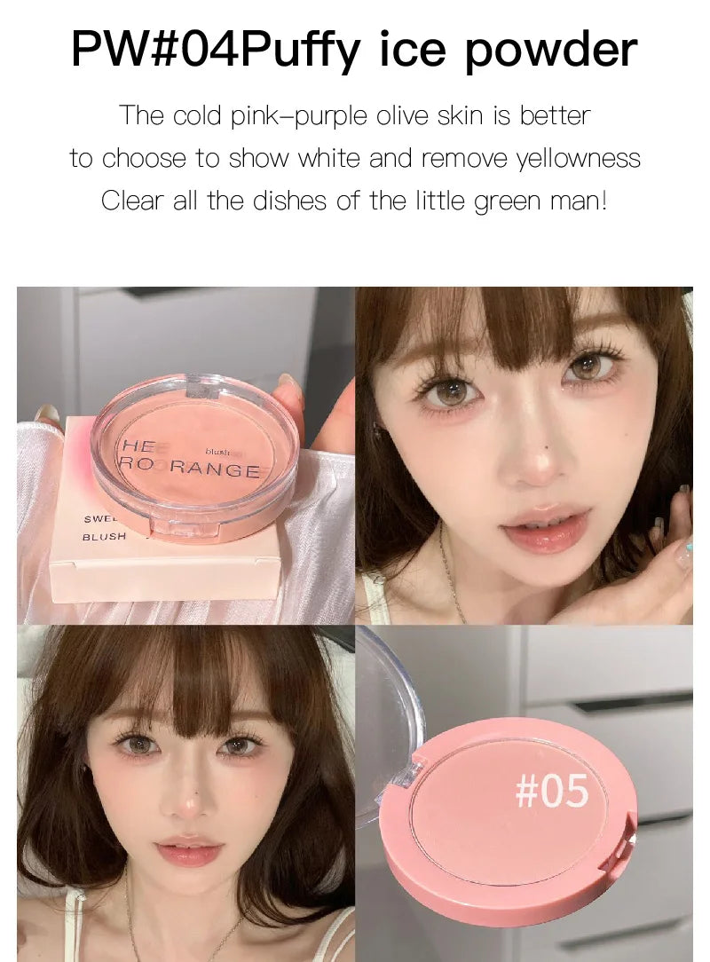 HERORANGE Powder Blusher Natural Matte Color Low Saturation Nude Korean Pure sexy New Powder Blusher