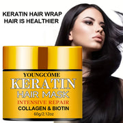 Biotin Collagen Keratin Hair Mask for Dry Damaged Hair, Deep Repair Conditioning Treatment with Nourishing Essential Oils