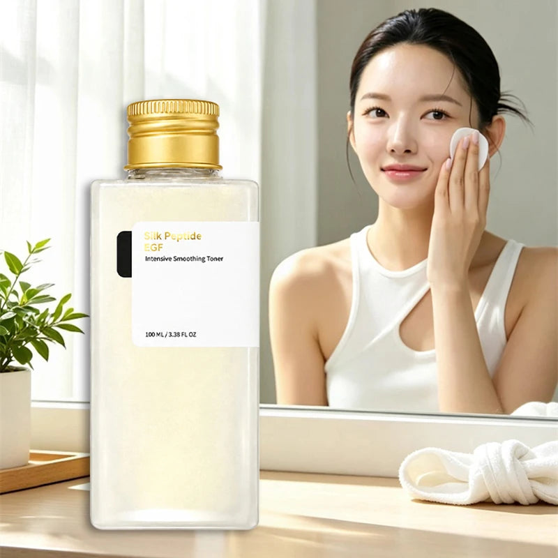 Silk Peptide EGF Smoothing Toner Revitalizing Hydrating Soothing Essence Water Improves Rough Skin Moisturizing Facial Toner