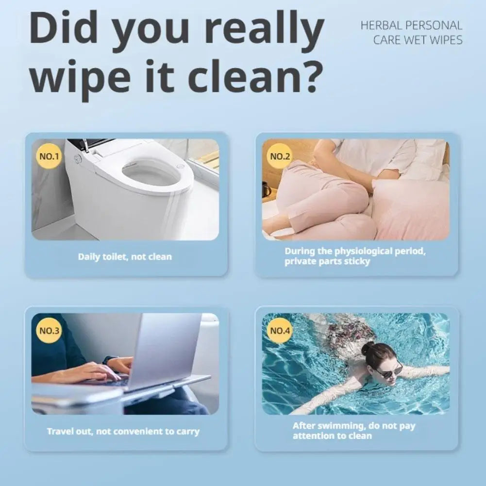 20pcs/bag Feminine Hygiene Care Wipes ultra-lightweight, pH-balanced body and hand cleansing wipes Non-irritant