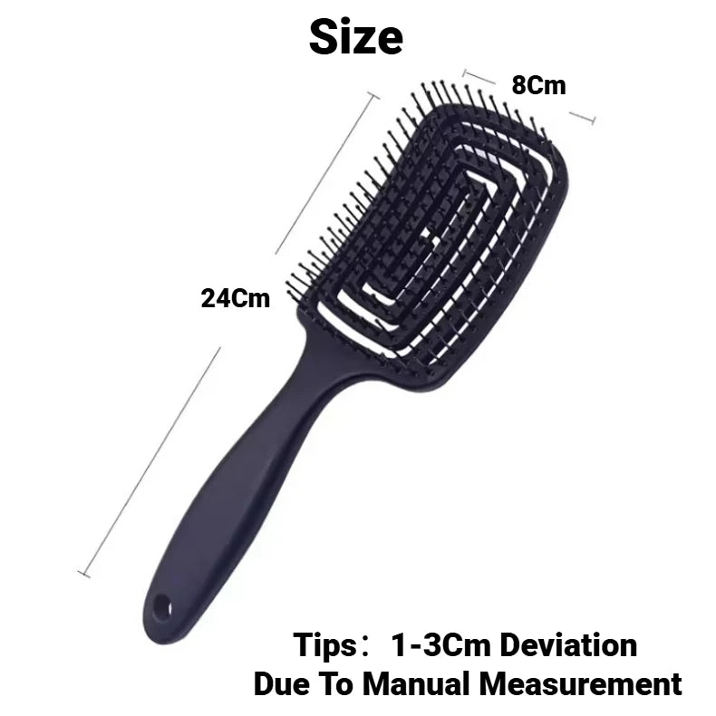 Women Salon Detangling Hair Brush Anti Static Scalp Exfoliating Massage Comb Wet Hair Styling Hairdressing Tool 1pc