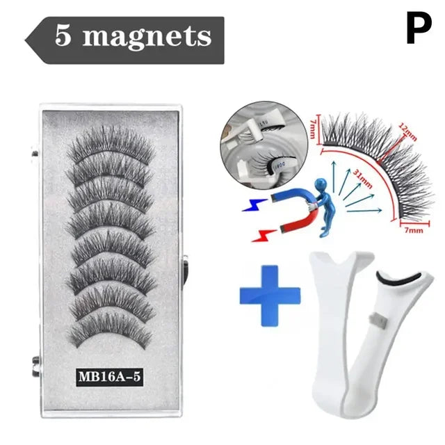 3D Natural ,With 5 Lashes Shipping Handmade Drop False Support Eyelashes Magnetic Reusable H8Y7