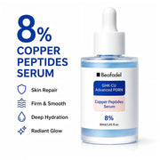 Copper Peptide Serum 8% GHK Cu Hydrating Face Body Skin Tone Brightening Gentle Formula Daily Care 30ml