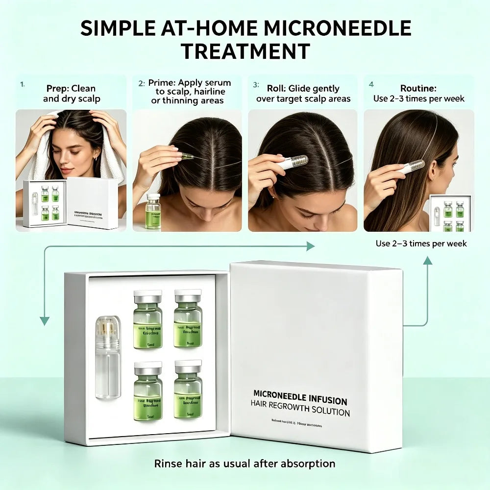 Gentle Hair Care Serum For Home Microneedling Use Constantly Nourish Scalp To Alleviate Dry And Frizzy Hair Status