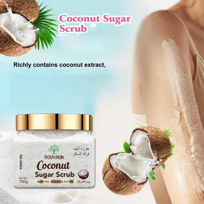 ROUSHUN Coconut Sugar Scrub Large Capacity Family Pack Body Scrub Gentle Deep Cleansing Skin