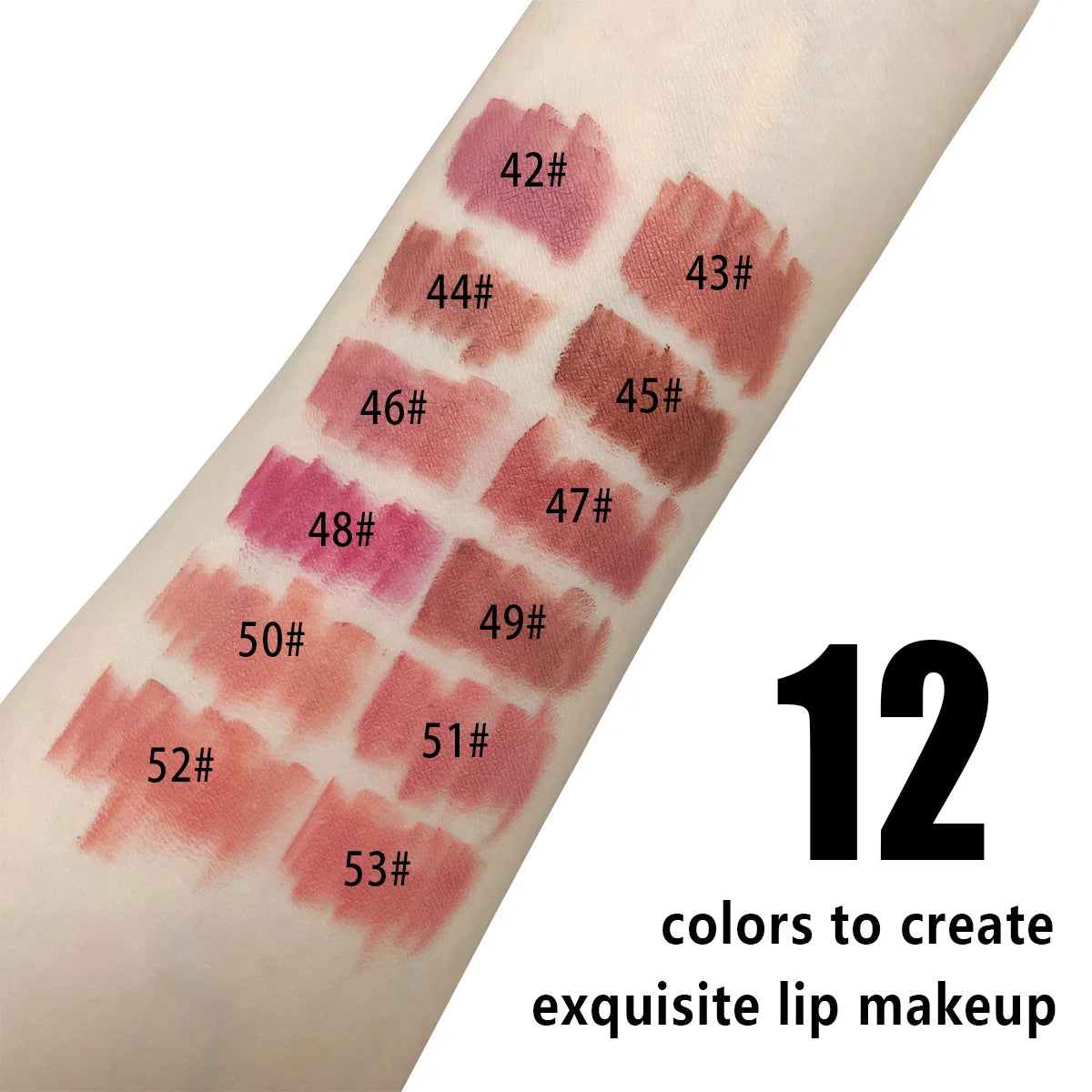 12 Color Lip Enriching Lipliner, Lip Moisturizing, Three-Dimensional Fitting, Light, Thin, Silky and Clear Valentine's Day Gift
