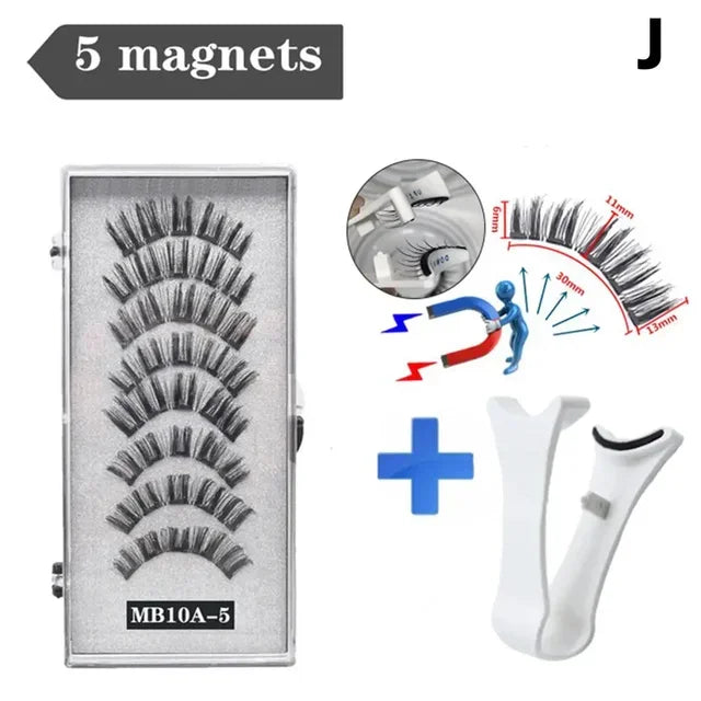 3D Natural ,With 5 Lashes Shipping Handmade Drop False Support Eyelashes Magnetic Reusable H8Y7