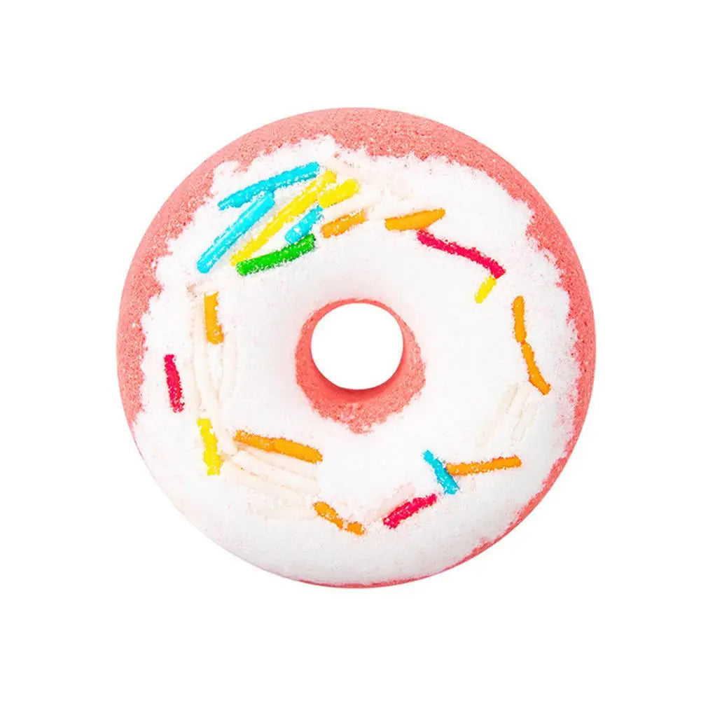 Donut Shaped Bath Salt with Moisturizing Oil, Fizzy Effervescent Bath Salt Ball for Relaxation, Skin Care Gift for Women