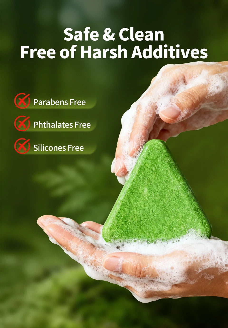 Sevich Usman Grass & Platycladus Shampoo Bar Handmade Solid Soap Strengthens Root Anti Hair Loss Herbal Shampoo Soap Hair Growth