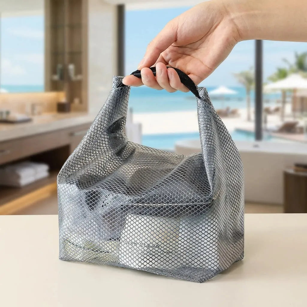 Tote Transparent Water-proof Cosmetics Bag Fashion Travel Portable Large Capacity Toiletries Pouch Trendy Women Clear Wash Bag