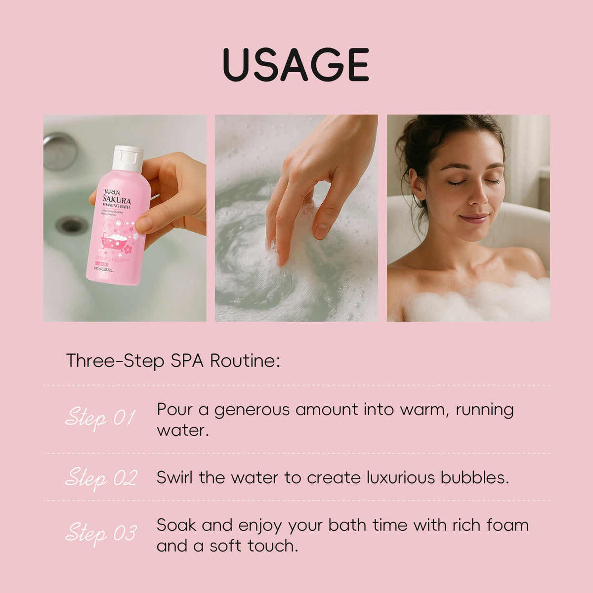 LAIKOU Sakura Foaming Bath Gentle Cleanse Soft Smooth 100ml Japan Bathing Product