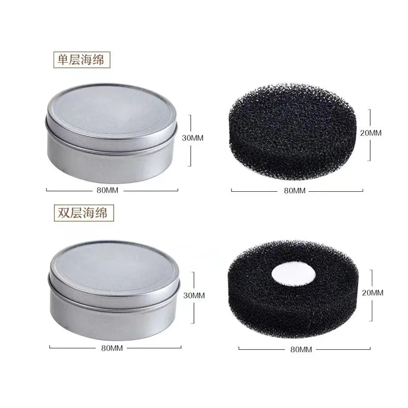 Makeup Brush Cleaner Sponge Cosmetic Brush Dry Wash Box Eyeshadow Color Powder Removal Activated Carbon Sponge Cleaning Case