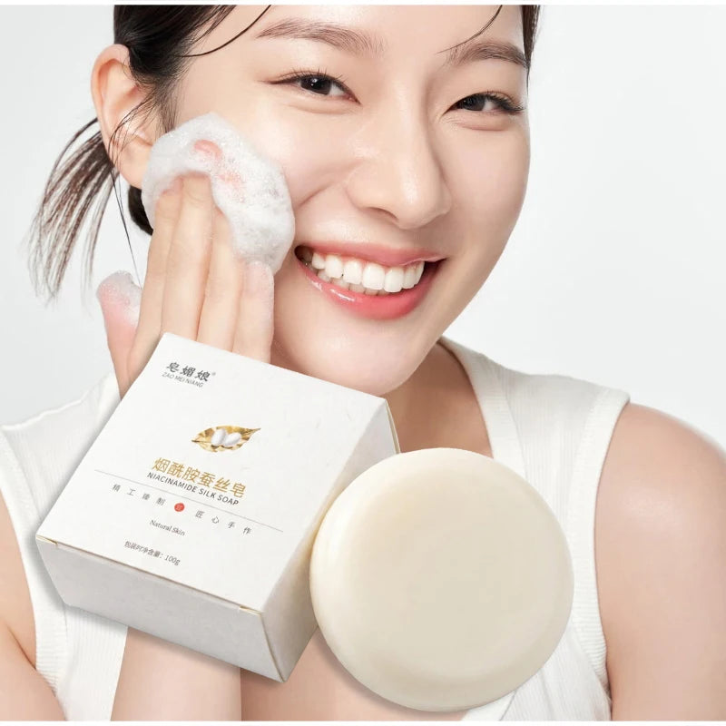 Niacinamide Silk Soap Handmade Cleansing Soap 100g Mild Non Irritating Plant Extracts Suitable For Bathing Cleansing Purposes