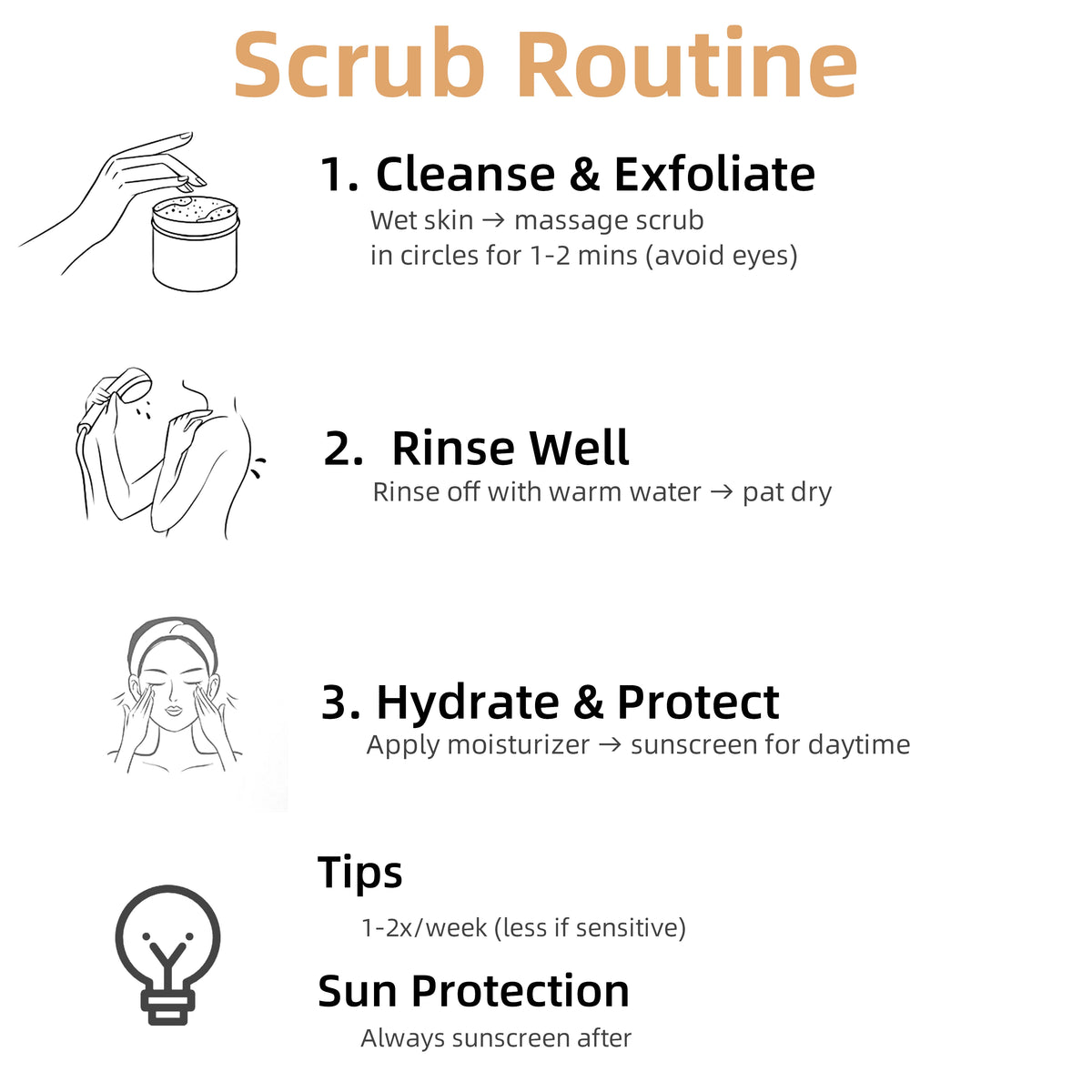Ottilavie Coconut Exfoliating Scrub Cream Physical Exfoliation for Smooth Skin Suitable for All Skin Types (Face, Neck & Body)