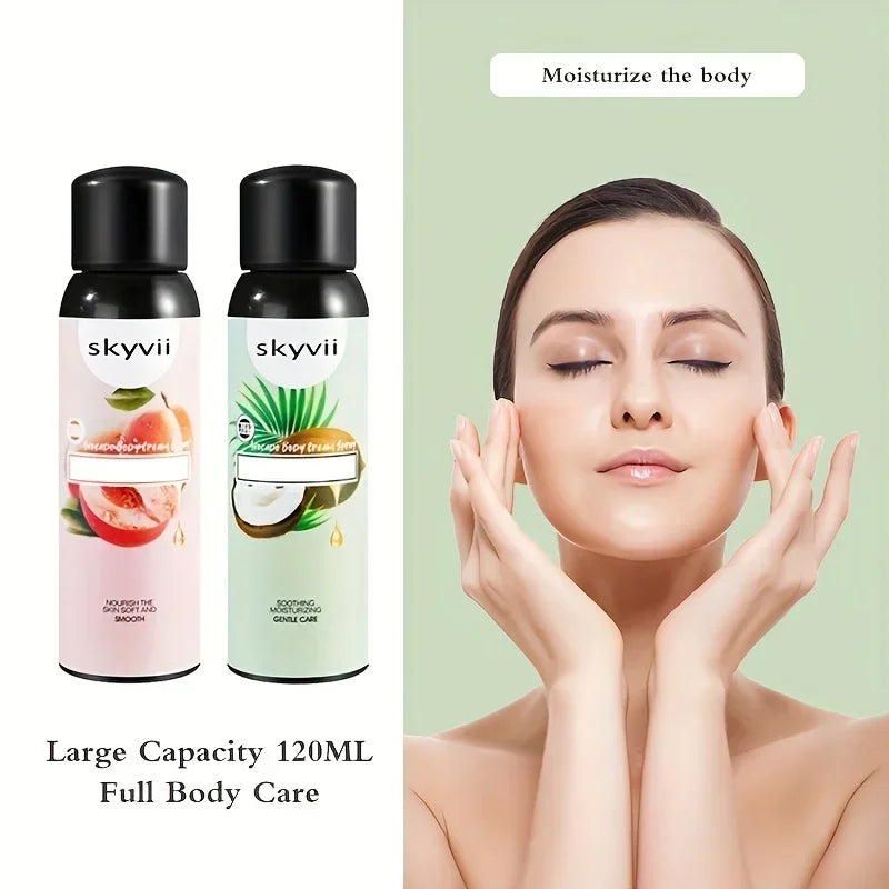 120ML Peach/ Coconut Body Lotion Spray - Light Fragrance Moisturizing Nourishing Body Skin Care